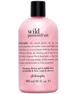 philosophy - wild passionfruit shampoo, shower gel & bubble bath, 16 oz.