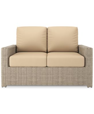 Furniture - Sydney Woven Loveseat with Sunbrella&reg; Spectrum Sand Cushions