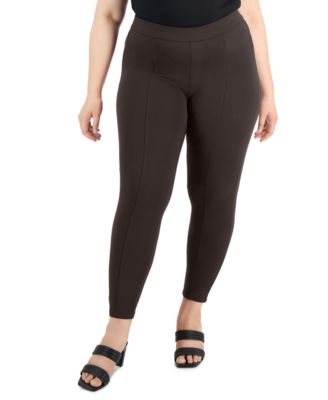 Style & Co - Plus Size Pont&eacute;-Knit Pull-On Pants