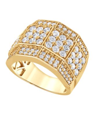 Macy's Brand - Men's Diamond Multi-Cluster Ring (3 ct. t.w.) in 10k Gold