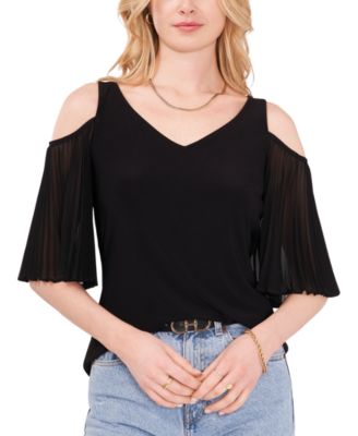 Vince Camuto - Cold-Shoulder Pleated-Sleeve Top