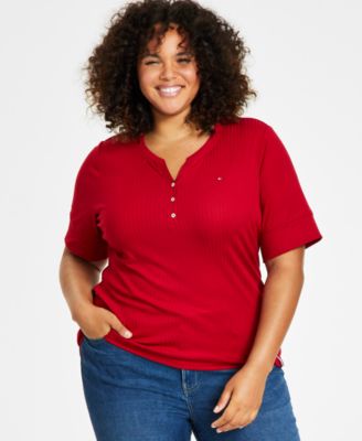 Tommy Hilfiger - Plus Size Ribbed Henley Top