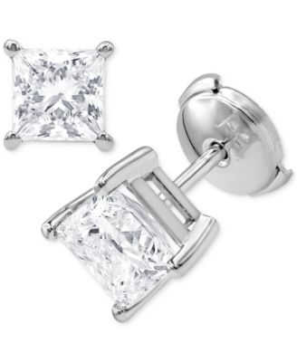 Badgley Mischka - Certified Lab Grown Diamond Princess Stud Earrings (3 ct. t.w.) in 14k White Gold