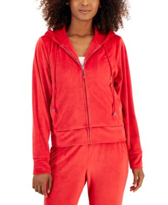 I.N.C. International Concepts - Women's Velour Zip-Up Hoodie