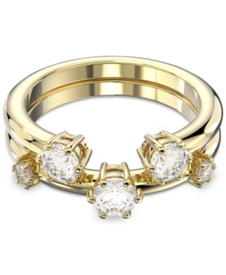 Swarovski - Gold-Tone 2-Pc. Set Constella Crystal Ring