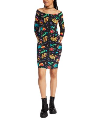 Betsey Johnson - Women's Off-The-Shoulder Sheath Dress