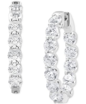 Badgley Mischka - Lab Grown Diamond In & Out Hoop Earrings (10 ct. t.w.) in 14k White Gold