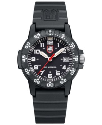 Luminox - Women's Swiss Leatherback Sea Turtle Dive Black Rubber Strap Watch 39mm
