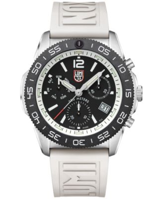 Luminox - Men's Swiss Chronograph Pacific Diver White Rubber Strap Watch 44mm
