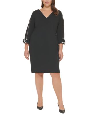 Calvin Klein - Plus Size Bow-Trim Sheath Dress
