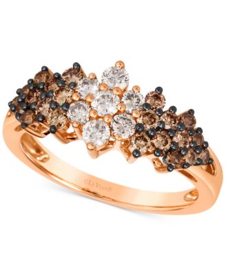 Le Vian - Chocolate Ombr&eacute; Diamond Cluster Ring (1 ct. t.w.) in 14k Rose Gold, White Gold or Yellow Gold