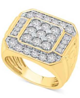 Macy's Brand - Men's Diamond Cluster Ring (2-1/2 ct. t.w.) in 10k Gold
