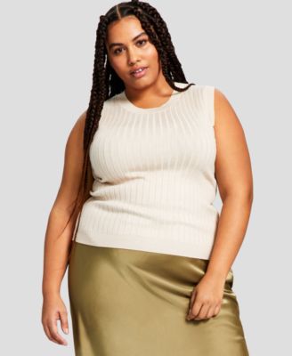 And Now This - Trendy Plus Size Sweater Tank
