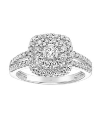 Macy's Brand - Diamond Double Halo Engagement Ring (3/4 ct. t.w.) in 14k White Gold