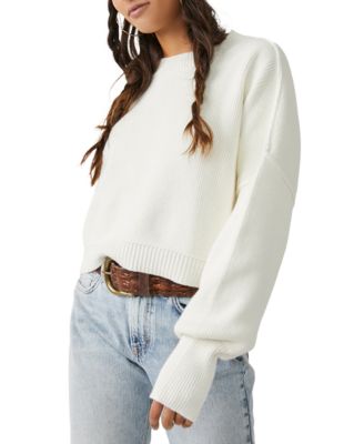 Free People - Women's Easy Street Ribbed Cropped Pullover Sweater