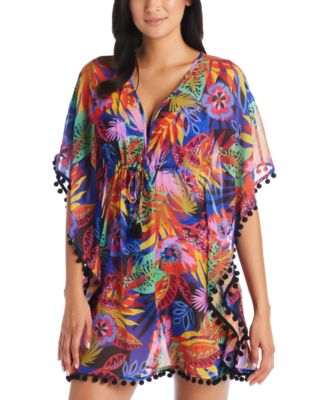 Bleu by Rod Beattie - Women's Night Safari Chiffon Caftan Swim Cover-Up