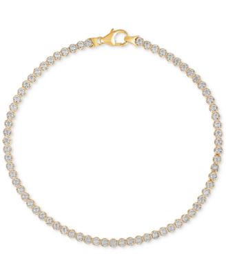 Macy's Brand - Diamond Cut Flat Bead Link Bracelet in 10k Two-Tone Gold