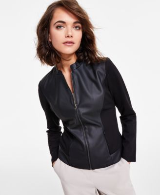 Alfani - Mixed-Media Jacket, Created for Macy's