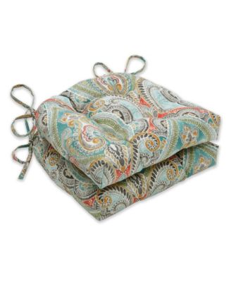 Pillow Perfect - Pretty Witty Reef Reversible Chair Pad (Set of 2)