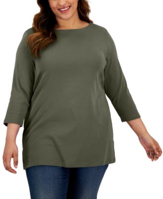 Karen Scott - Plus Size Boat-Neck Tunic