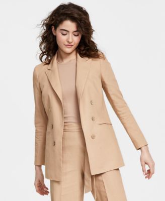 Bar III - Women's Faux-Double-Breasted Long-Sleeve Blazer