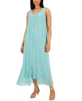 JM Collection - Women's Chiffon Necklace Maxi Dress