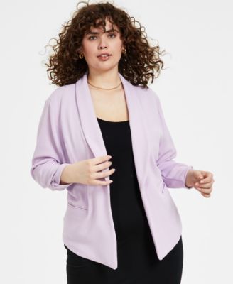 Bar III - Plus Size Drape-Front Blazer
