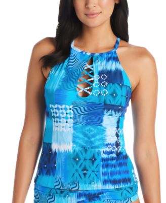 Bleu by Rod Beattie - Women's Too Hot to Handle High-Neck Tankini Top