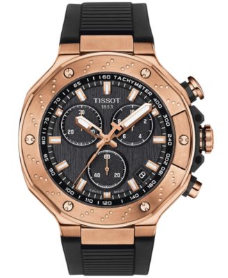 Tissot - Men's Swiss Chronograph T-Race Black Strap Watch 45mm
