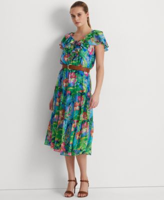 Lauren Ralph Lauren - Petite Floral Georgette Tiered Dress