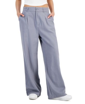Rewash - Juniors' High-Rise Wide-Leg Pleat-Front Pants