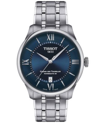 Tissot - Unisex Swiss Automatic Chemin des Tourelles Powermatic 80 Stainless Steel Bracelet Watch 39mm