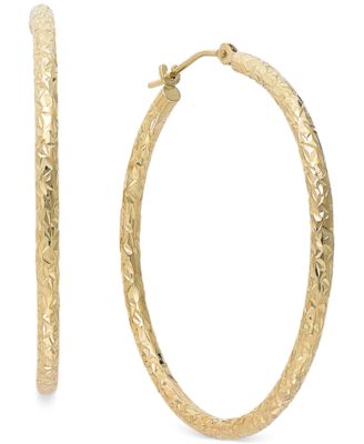Macy's - Diamond-Cut Hoop Earrings in 14k Gold