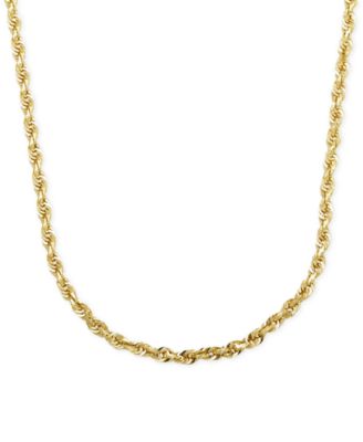 Italian Gold - Rope Chain 24" Necklace in Solid 14k Gold