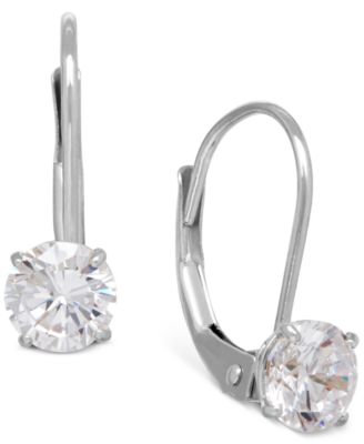 Macy's Brand - Solitaire Cubic Zirconia Hoop Earrings in 14k Yellow, White, and Rose Gold