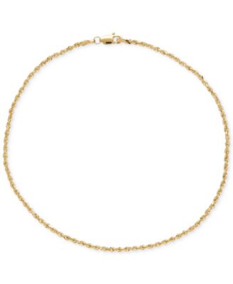 Italian Gold - Fine Rope Ankle Bracelet in 14k Gold
