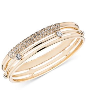 Anne Klein - Gold-Tone 3-Pc. Set Crystal Bangle Bracelets