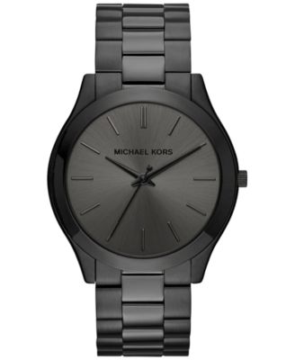 Michael Kors - Men's Slim Runway Black Ion-Plated Stainless Steel Bracelet Watch 44mm MK8507