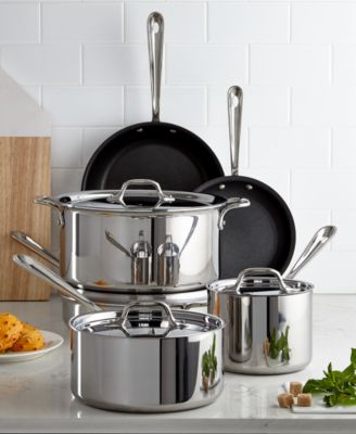 All-Clad - Nonstick Stainless Steel 10-Piece Cookware Set