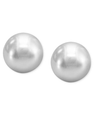 Belle de Mer - Pearl Earrings, 14k Gold Cultured Freshwater Pearl Stud Earrings (9mm)