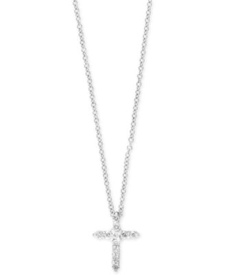 EFFY Collection - Diamond Cross Pendant Necklace (1/5 ct. t.w.) in 14k White Gold