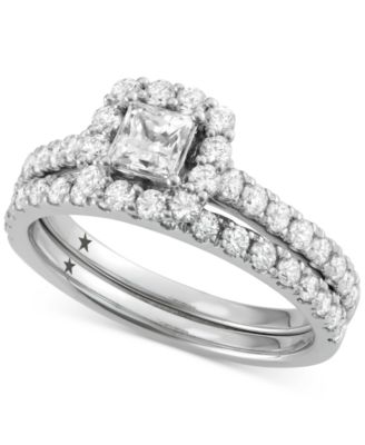 Macy's Brand - Diamond Princess Cut Halo Bridal Set (1-1/2 ct. t.w.) in 14k White Gold