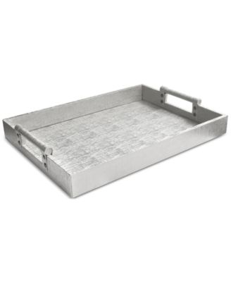 Jay Imports - Faux-Leather Rectangular Handled Tray
