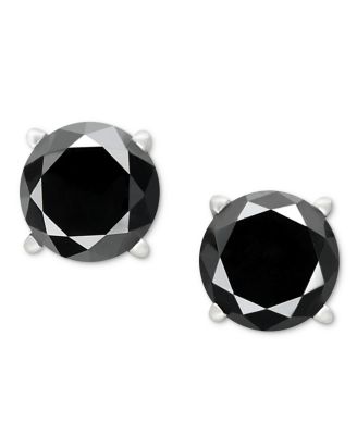Macy's Brand - Black Diamond Stud Earrings (1 to 2 ct. t.w.) in 14k White Gold