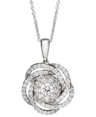 Wrapped in Love - ™ Diamond Knot Pendant Necklace in 14k White Gold (1 ct. t.w.)