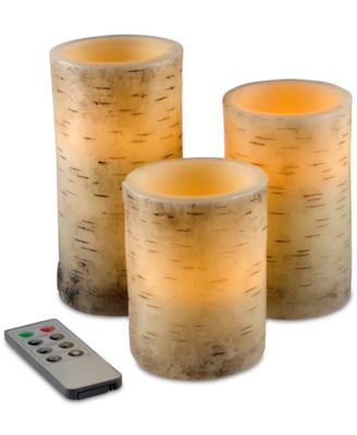 Trademark Global - 4-Pc. Flickering Flameless LED Candles & Remote Control Set