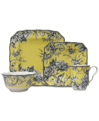 222 Fifth - Adelaide Yellow 16-Pc. Dinnerware Set, Service for 4