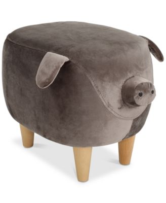 Noble House - Hayden Velvet Pig Ottoman, Quick Ship