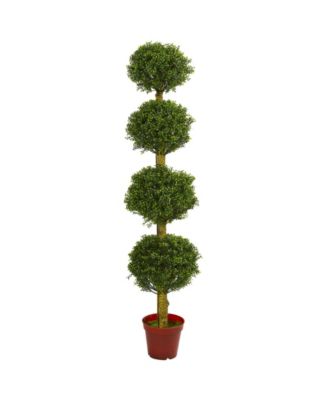 Nearly Natural - 6' Boxwood 4-Tier Topiary UV-Resistant Indoor/Outdoor Artificial Tree
