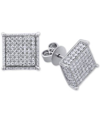 Macy's Brand - Swarovski Zirconia Square Cluster Stud Earrings in Sterling Silver